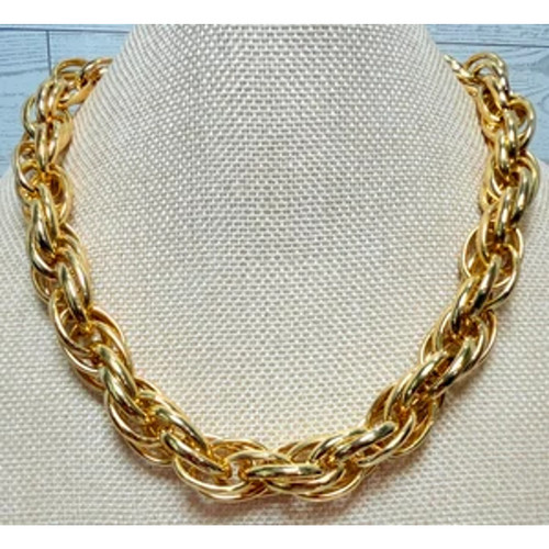 Collana tripla maglia placcata