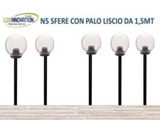 PZ5 LAMPIONE LAMPIONCINO DA GIARDINO KIT COMPLETO  CON PALO E SFERA TRASPARENTE 