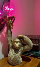 Banana mangia scimmia - grande lampada / luce - colore oro - H50 cm x L29 cm