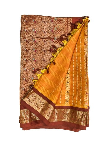 Sari broccato seta raso