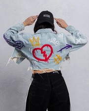 Trio Urban Be Extra Cropped Denim Jacket M/L