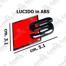 Stemma posteriore S-Line Nero Lucido per Audi in ABS adesivo logo emblema badge
