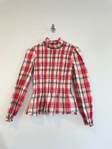 Zara top smocked donna - donna, rosso