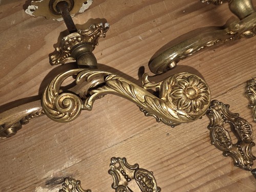 Vintage brass interior door - brass,