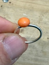 Bellissimo anello d'argento con raro corallo mediterraneo di fine ottocento