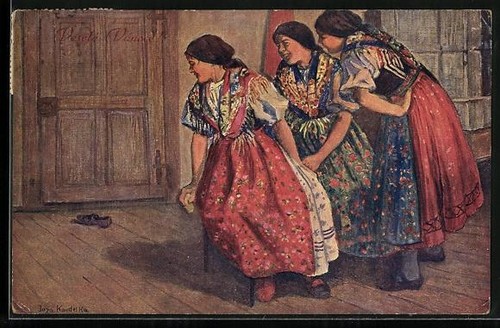 Cartolina tre ragazze - tre,