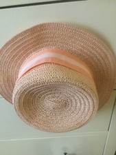 cappello sole  mare donna Miniso rosa cipria salmone tg57 fiocco