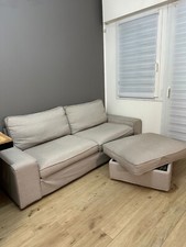 DIVANO 3 POSTI, PUFF CONTENITORE, DUE FODERE