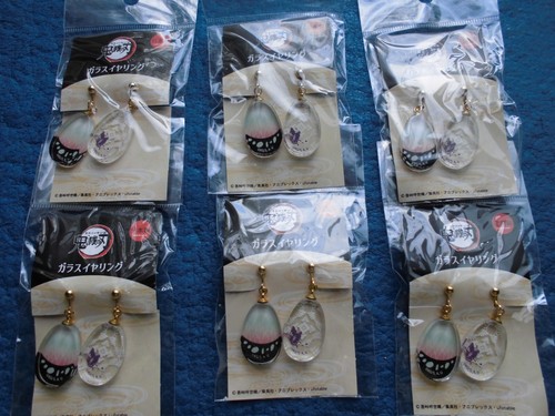 Demon slayer orecchini vetro - orecchini,