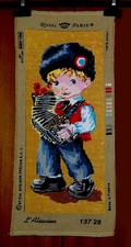 Quadro mezzo punto ricamato a mano Ragazzo Musicista