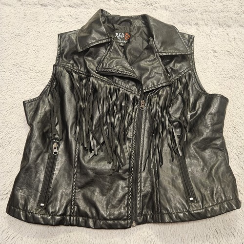 Gilet biker ecopelle frange