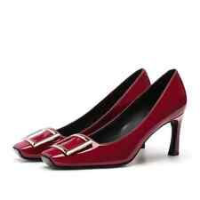 Decolte Scarpe Donna 8 cm Rosso Oro Lucido Eleganti Pelle Sintetica 87111