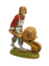 Pastore Uomo con Carro Botti Landi Moranduzzo CM 6 - Pastori Presepe