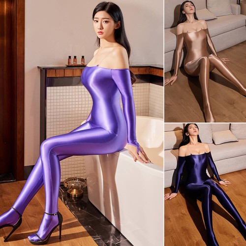 Body donna lucido olio tuta