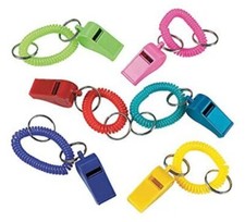 2 Portachiavi Fischietto Protettivo Bici Escursionismo Passeggiate Sicurezza Festa Bomboniere 