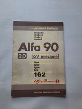 Alfa Romeo Alfa 90 6V Iniezione 1985 Product Bulletin manuale no depliant  