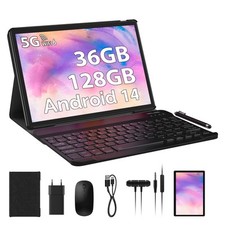 Tablet 10 pollici Android 14.0 con 5G WiFi, 36GB RAM+128 GB ROM (1TB espandibile