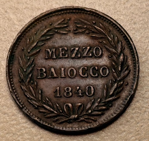 Mezzo baiocco roma 1840 - mezzo,,