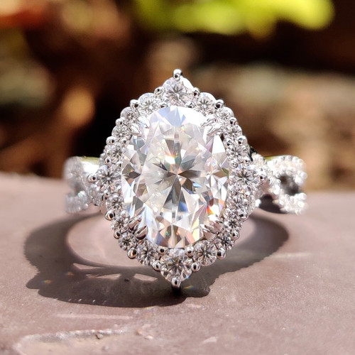 Anello fidanzamento halo - di,