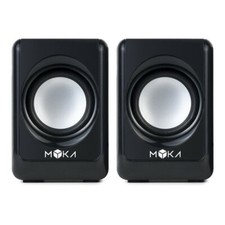 CASSE ACUSTICHE 2.0 PER PC alimentate a USB con JACK 3,5mm 3W NERO MYKA SM-L01N