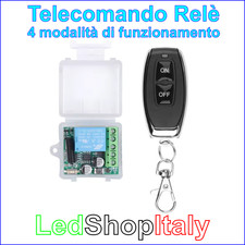 RELE' WIRELESS 433MHZ INTERRUTTORE TELECOMANDO 4 MODALITA' DI FUNZIONAMENTO