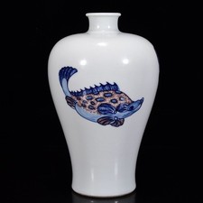 Vaso pesce porcellana rossa
