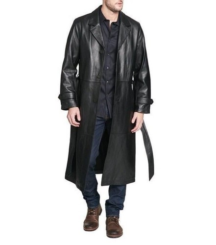 Nero trench lungo cappotto - trench,