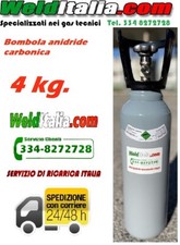 BOMBOLA CO2 ANIDRIDE CARBONICA ALIMENTARE GASATURA  4 KG. 5 LT CARICA PIENA