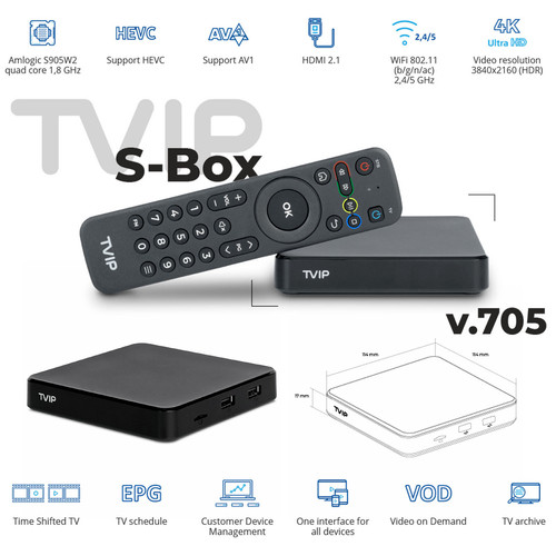 Tvip box 705 iptv - v.705, 4k
