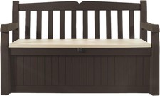 Panchina Contenitore da Giardino Eden in Resina Effetto Legno Marrone 265 Lit...