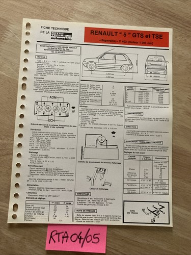 Fiche technique automobile
