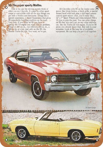 Metal sign 1972 chevelle - metal,