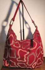 Borsa Silvano Biagini rossa scamosciata pelle italiana vintage grande