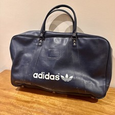 Borsa racchetta tennis Adidas vintage blu Holdall anni 70 pelle navy originale