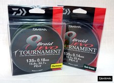 NUOVA TRECCIA DAIWA TOURNAMENT EVO 8 135m SPOOL TUTTI I COLORI E CEPPI DI ROTTURA