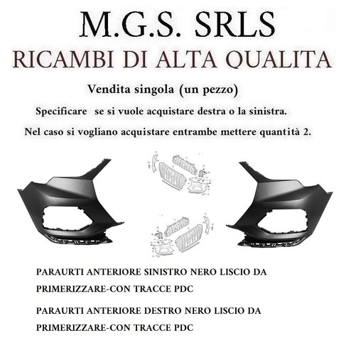 Paraurti anteriore destro o - anteriore, e