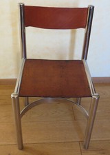 SEDIA IN CUOIO E ACCIAIO