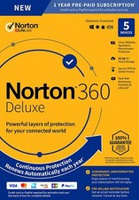 Norton 360 Deluxe 2025 5 dispositivi 5 PC 1 anno PC MAC Internet Security 2024