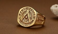 Anello massonico massoneria loggia n•13 Placcato In Oro Giallo 18k 1