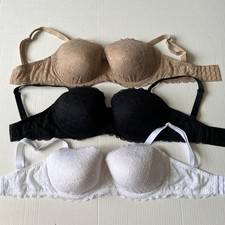 Reggiseno donna Intimissimi 34DD beige bianco nero foderato in pizzo ferretto (3) usato in ottime condizioni