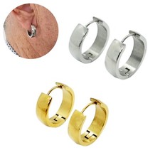 Orecchini a cerchio modello pirata da uomo cerchi in acciaio donna argento oro