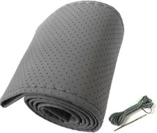 Coprivolante Grigio Fai da te Con Filo da Cucire Pelle Cover Auto Volante 38cm 
