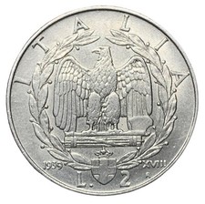 2 LIRE 1939 XVIII - AMAGNETICA