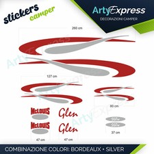 Kit completo 8 adesivi camper MCLOUIS Glen 560, loghi stickers carvan