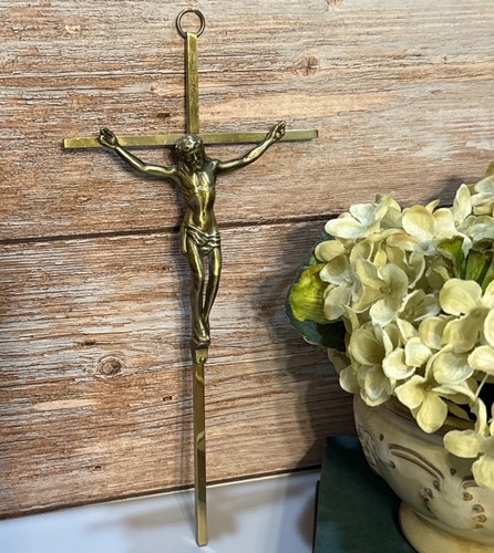 Crocifisso ottone vintage - , anni