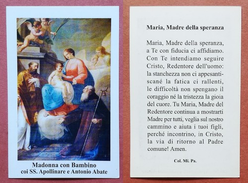 Santino holy card madonna con - card:,