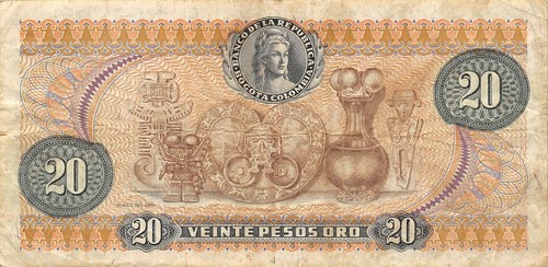 Colombia pesos oro - 20, 1.5.1972