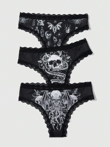 Gothic plus size panty set - gothic,