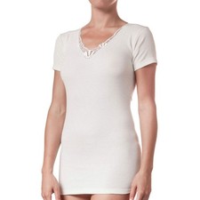 Maglia intima da donna mezza manica lana cotone con pizzo SPEEDY