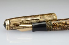 Parker Vacumatic Junior "Golden Web" Nib "F" Semi-Flex 14Kt-585 Usa 1936s